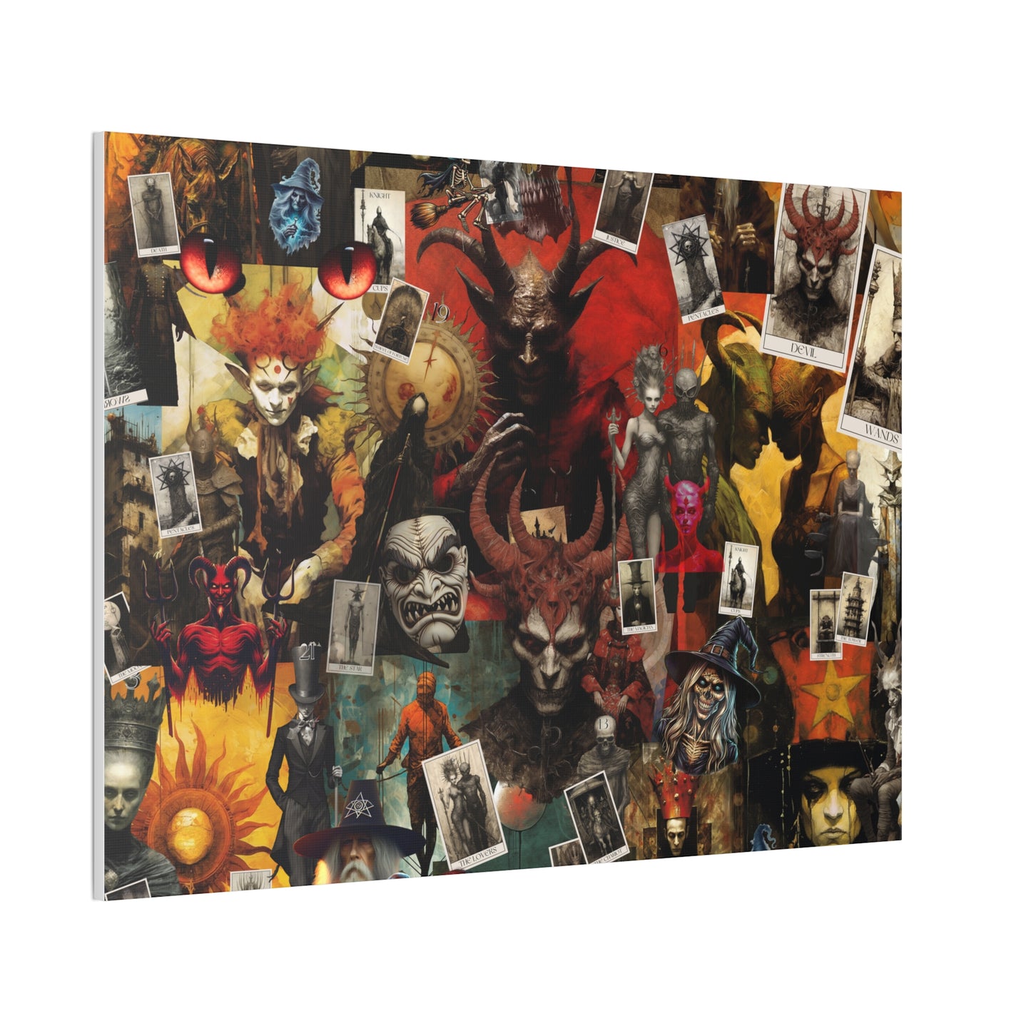 canvas stretched, 0.75" tarot horror wall art
