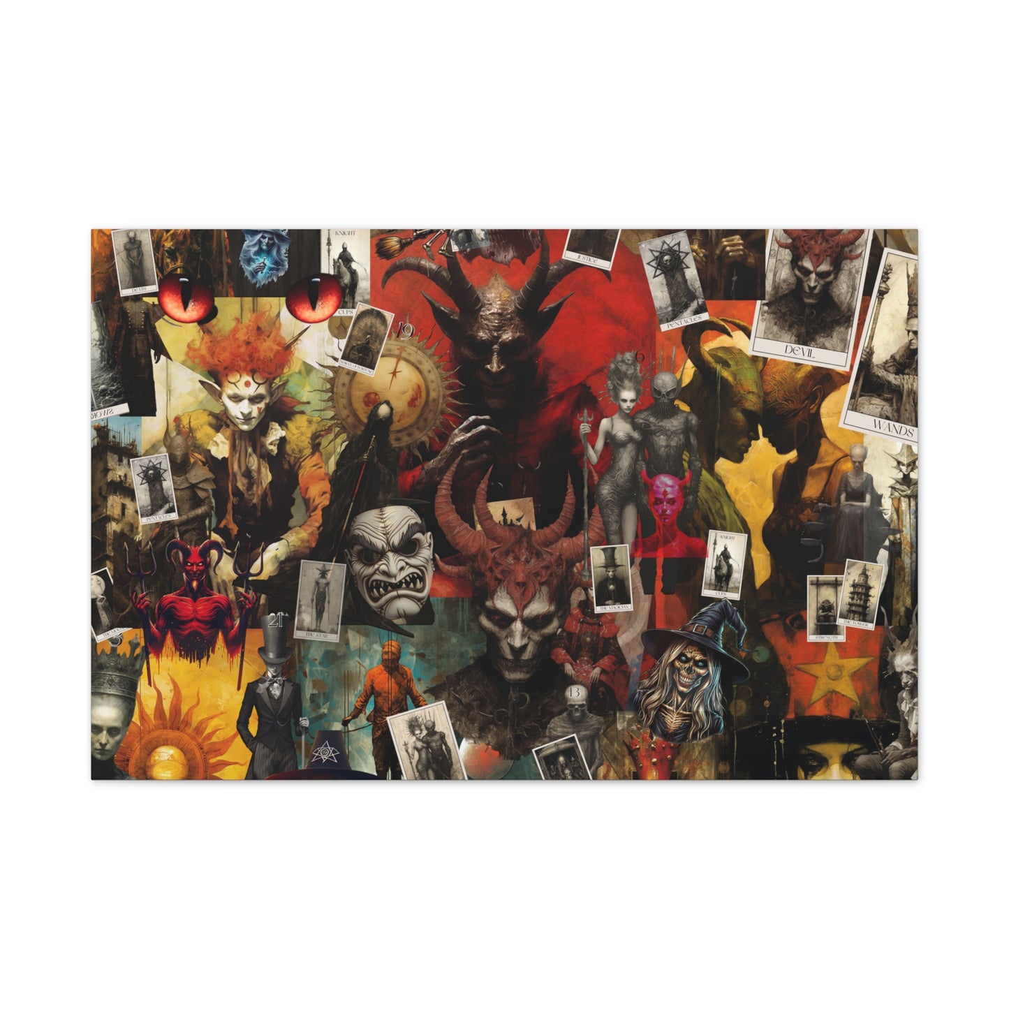 canvas stretched, 0.75" tarot horror wall art