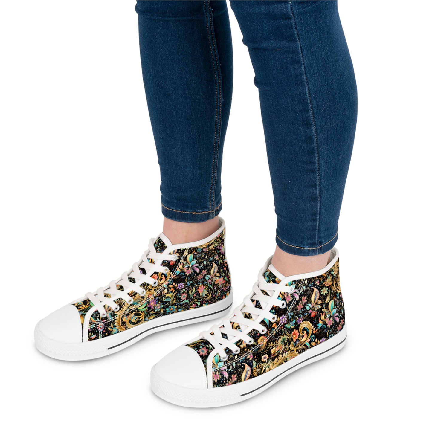 artsy flowers women sneakers