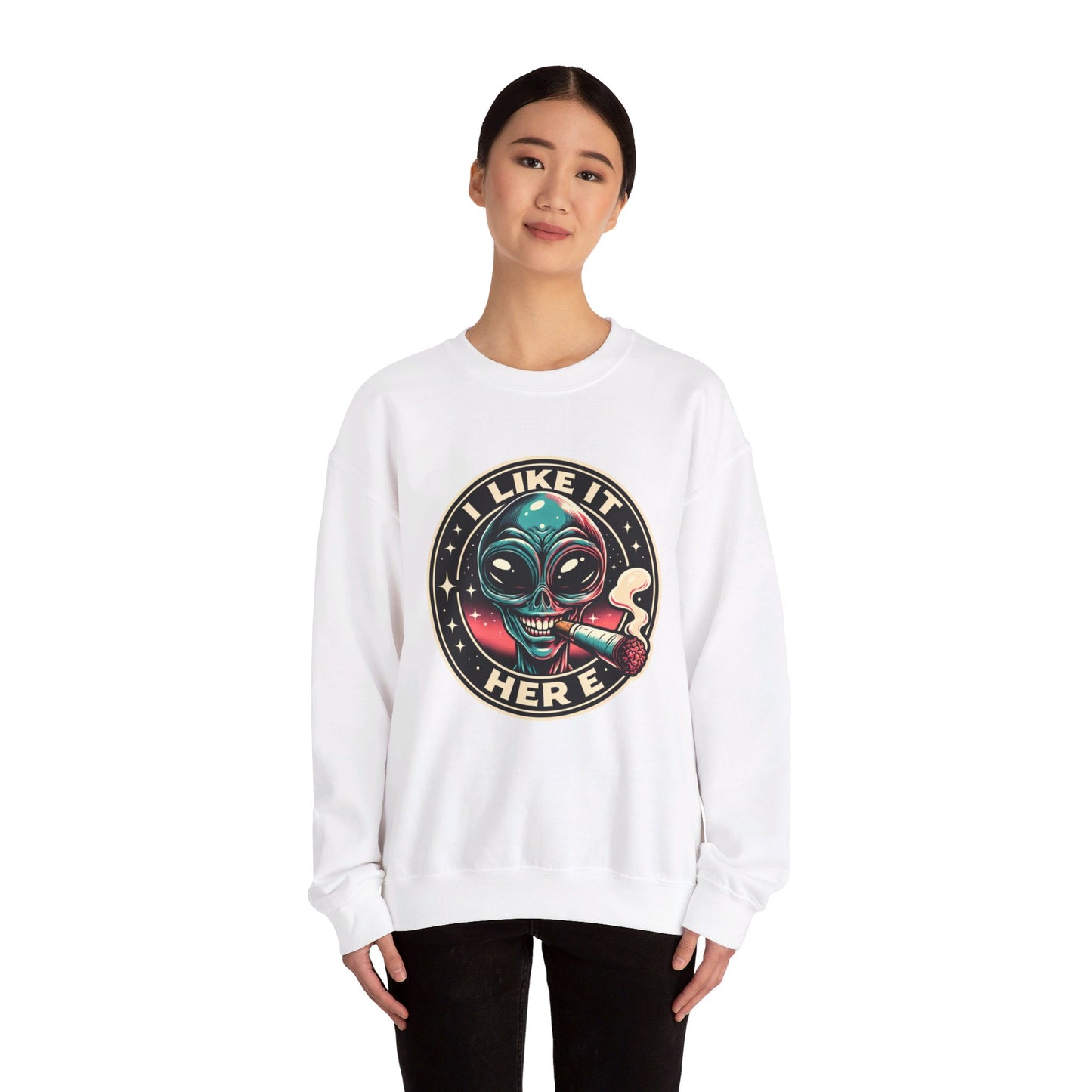 i like it here heavy blend™ crewneck sweatshirt