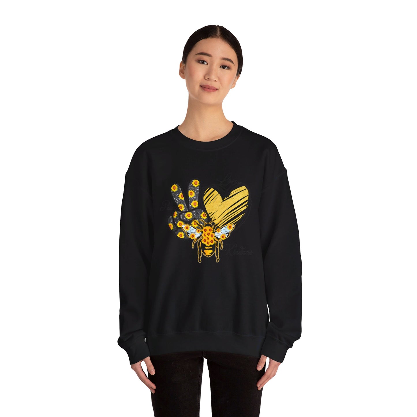 peace love kindness heavy blend™ crewneck sweatshirt