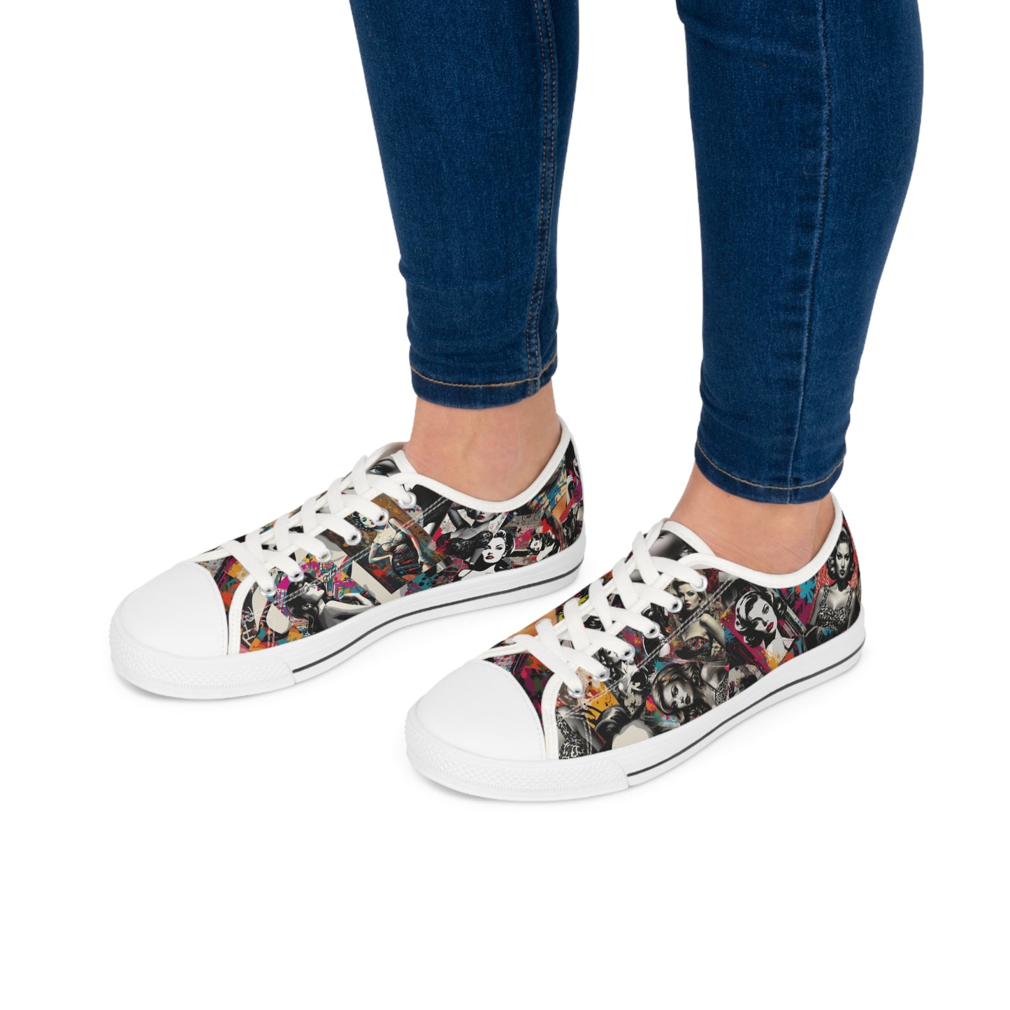 graffiti design low top sneakers