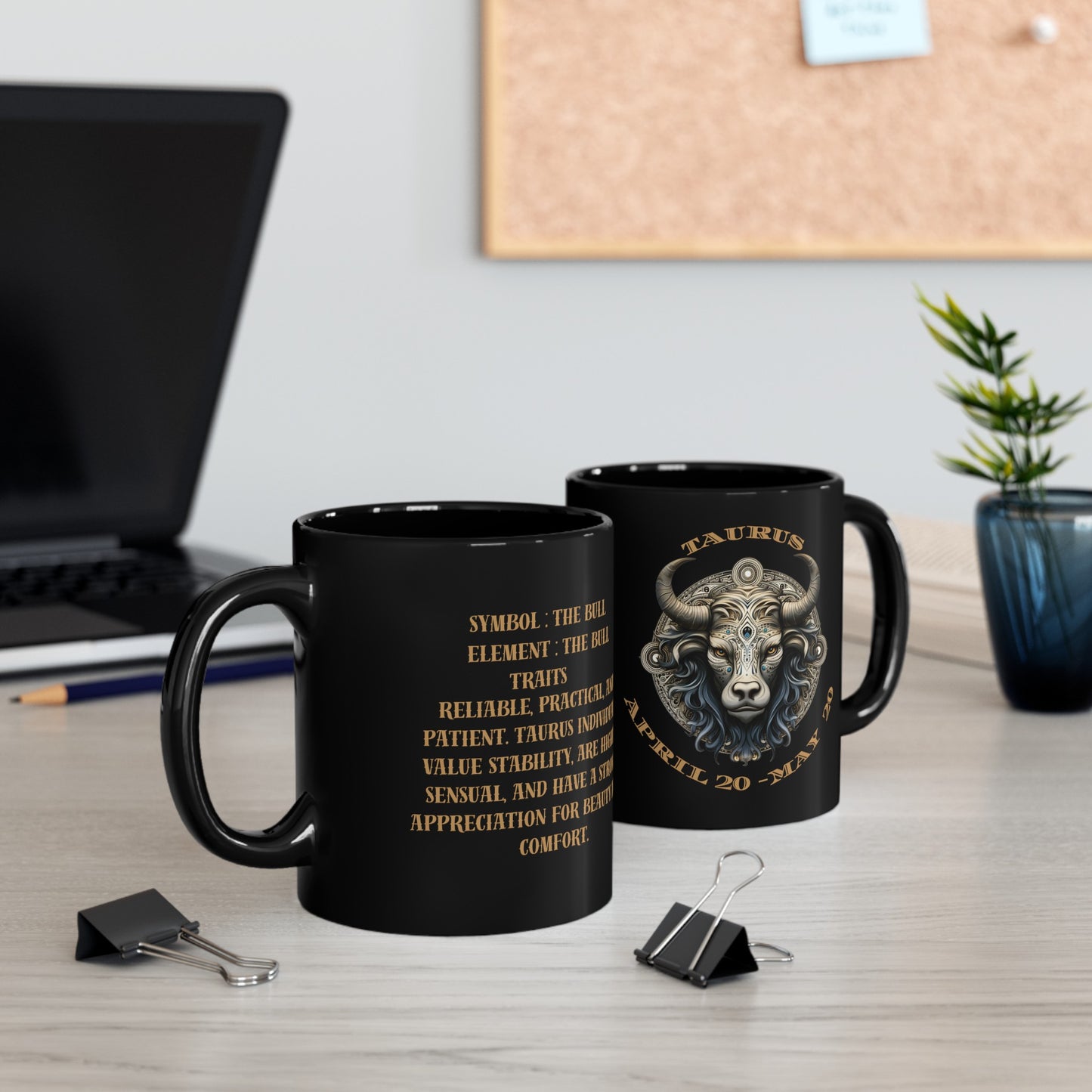taurus black mug