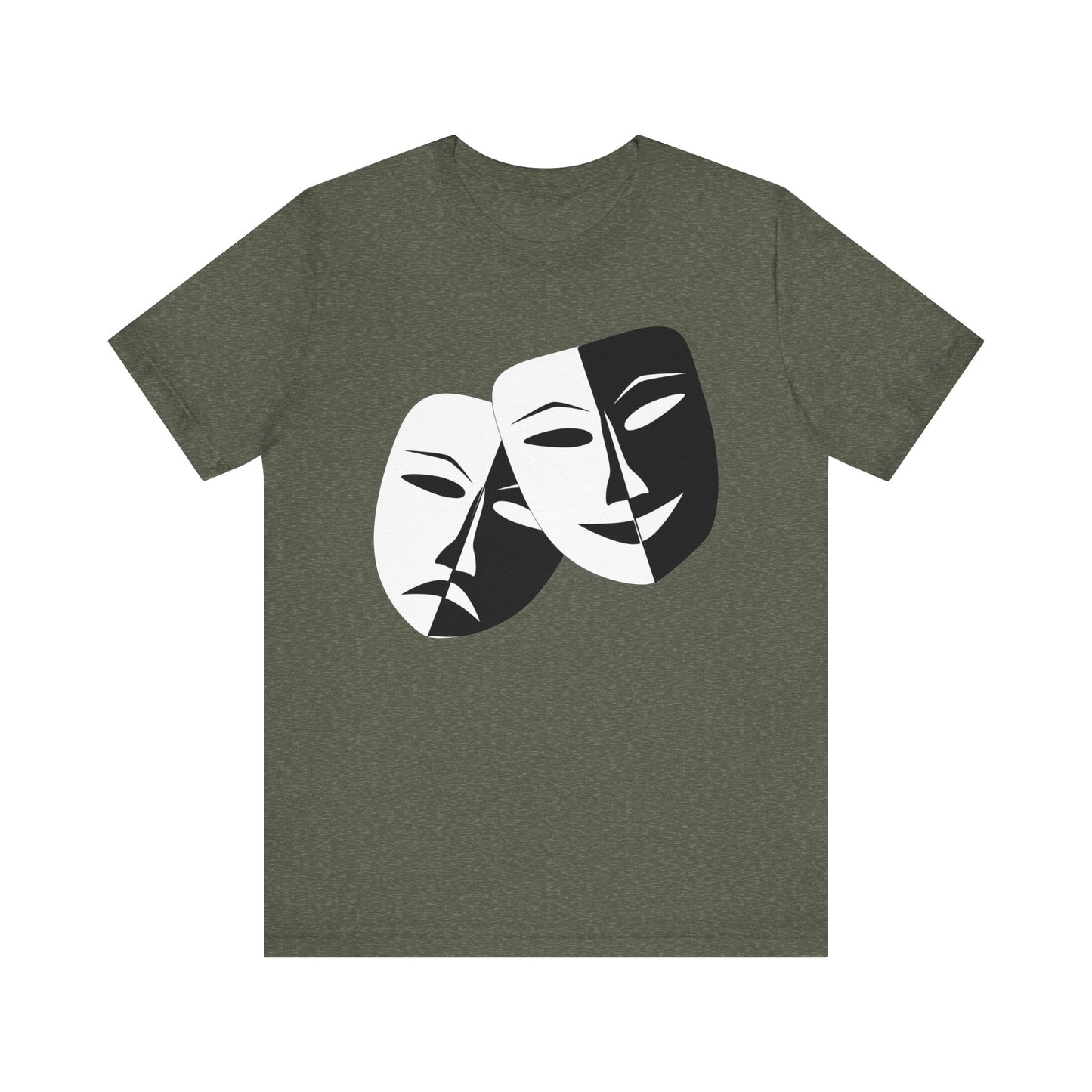 happy sad face mask t-shirt