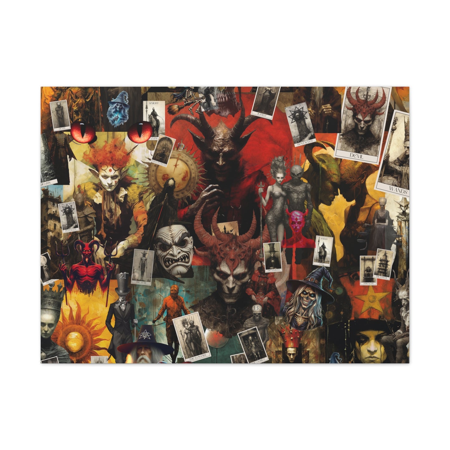 canvas stretched, 0.75" tarot horror wall art