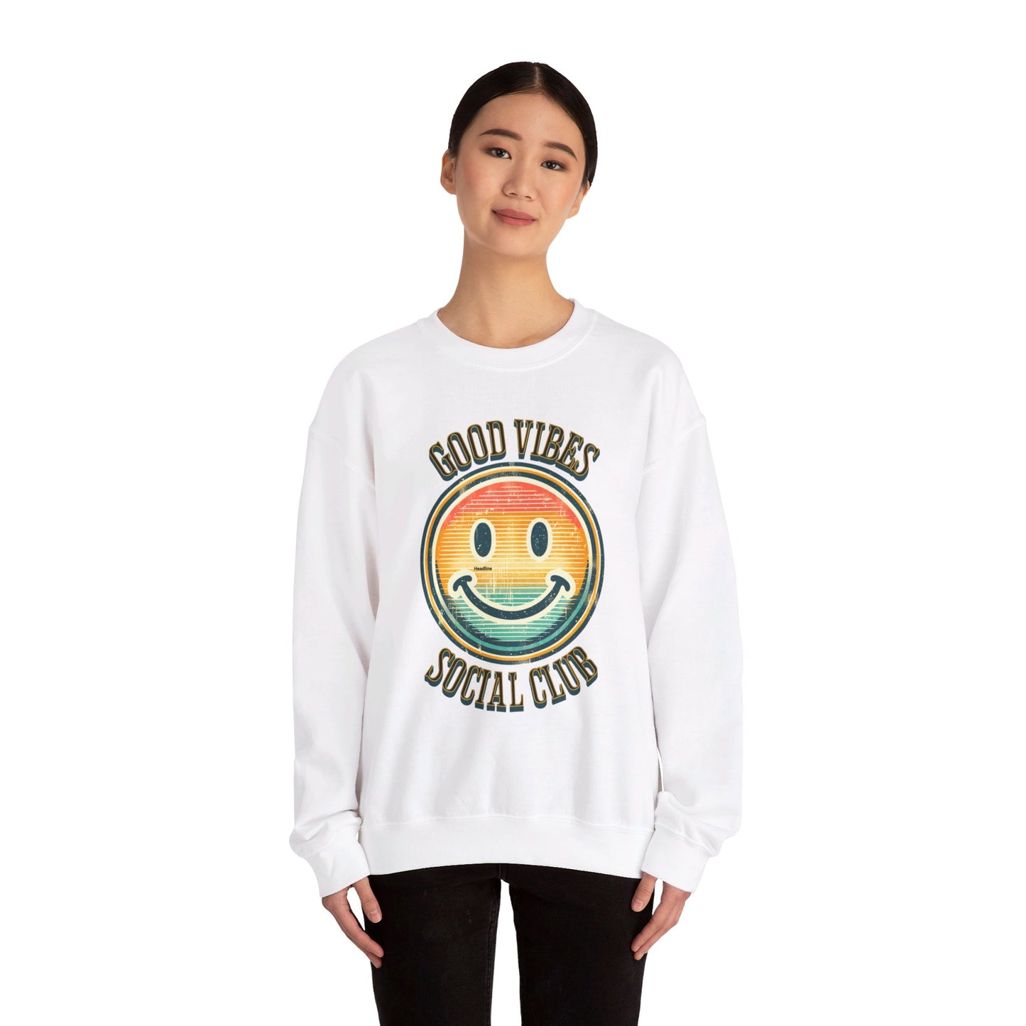 good vibes social club unisex heavy blend™ crewneck sweatshirt