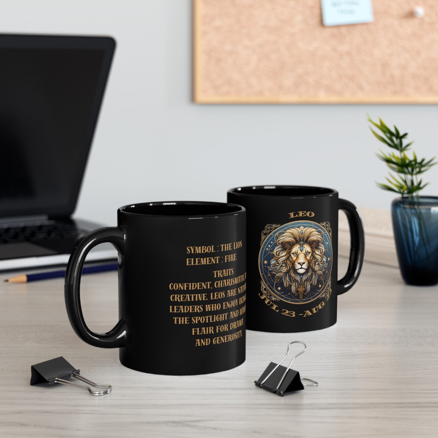 leo black mug