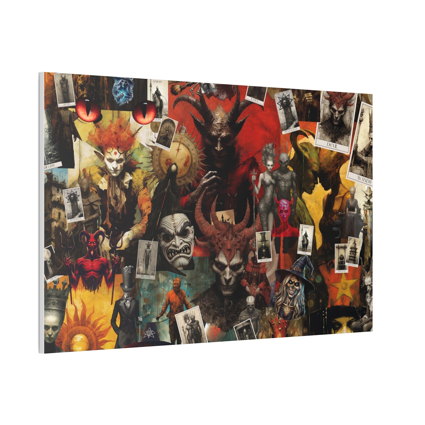 canvas stretched, 0.75" tarot horror wall art