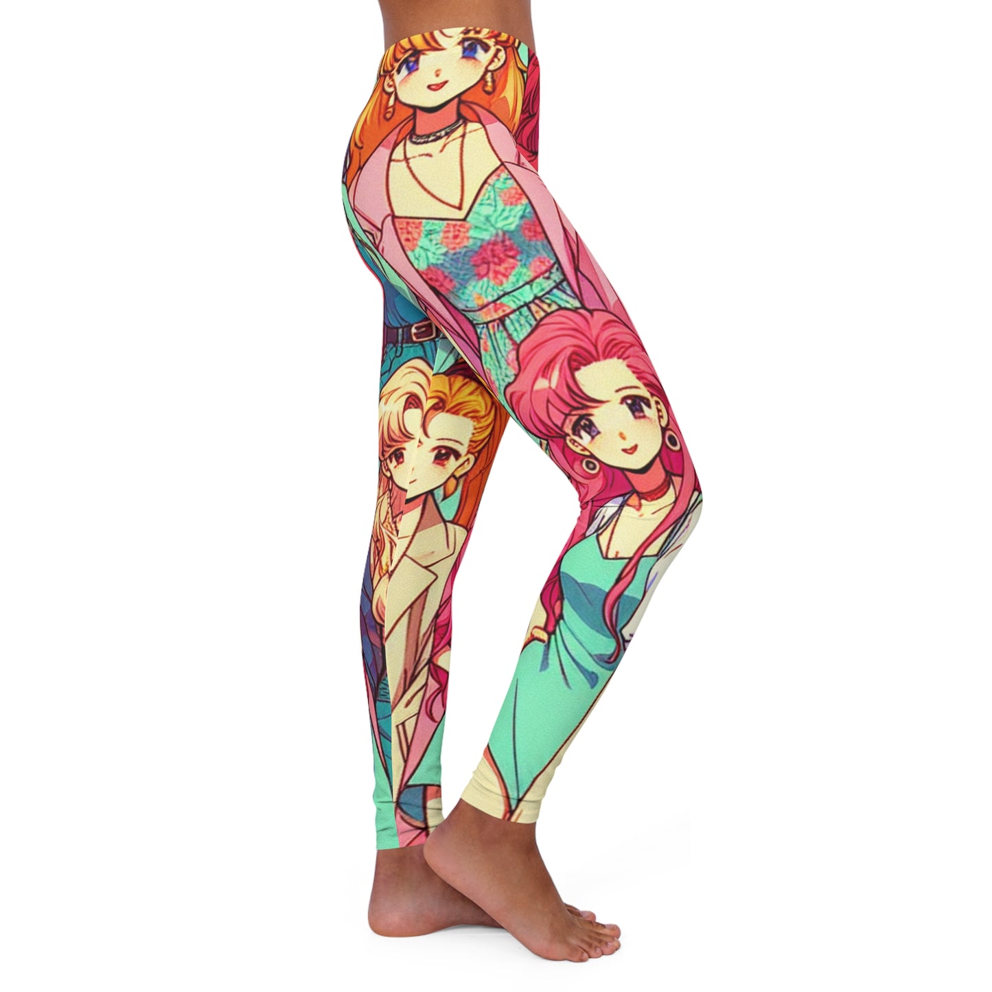 faces red & pink women's casual spandex leggings (aop)