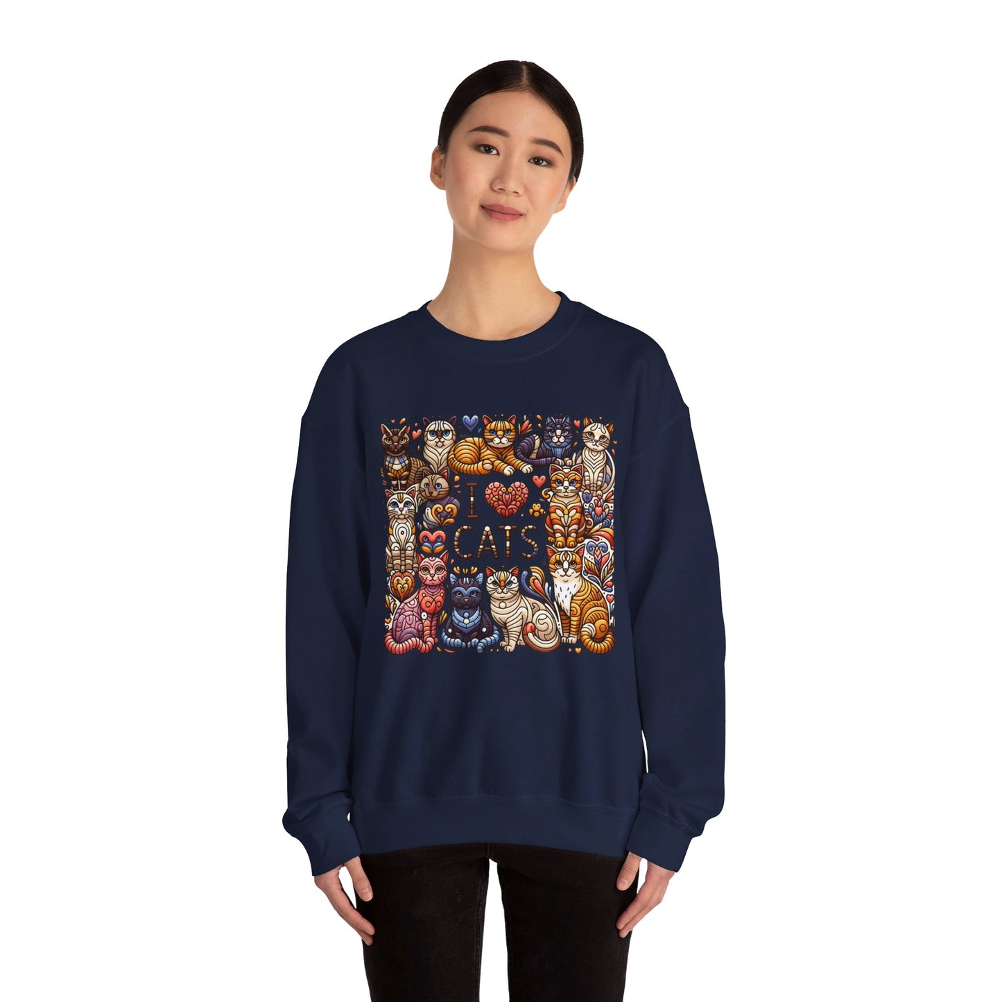 i love cat heavy blend™ crewneck sweatshirt