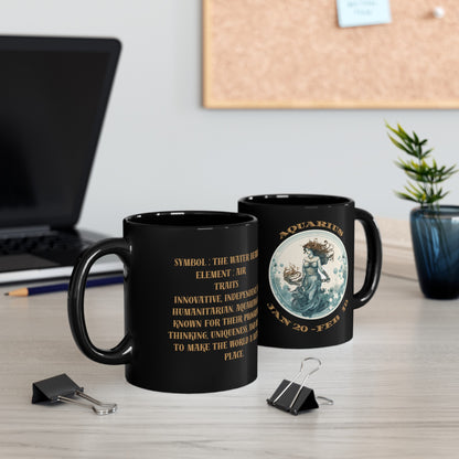 Aquarius Black Mug