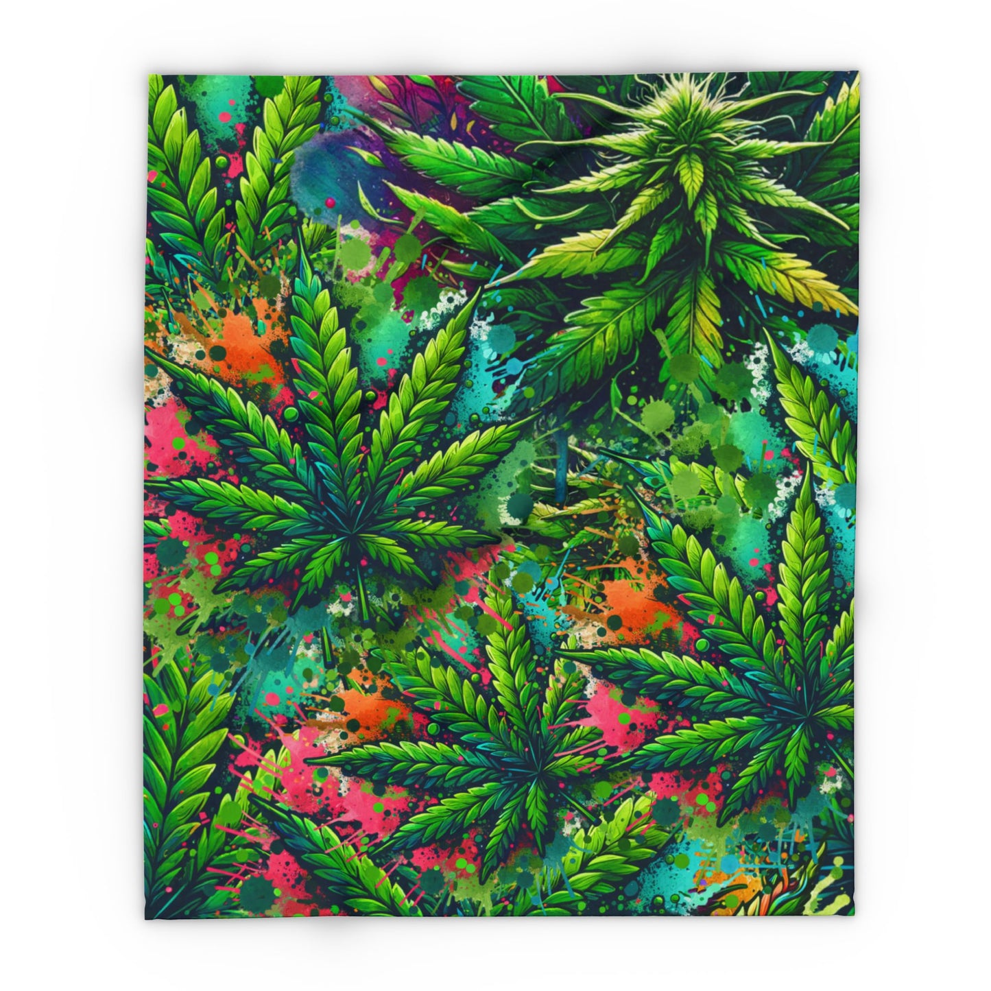 marijuana leaf design fleece