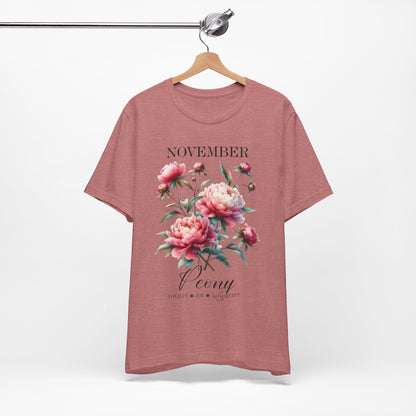 November Peony Flowers T-Shirt