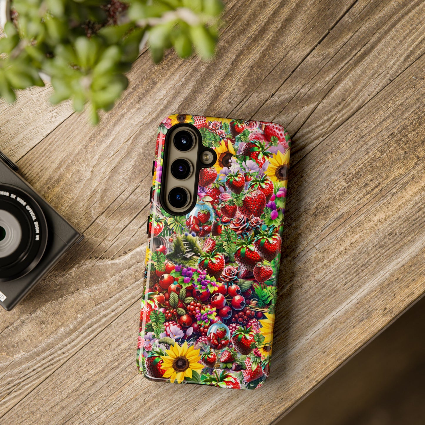 strawberry tough cases for iphone, samsung & google pixel