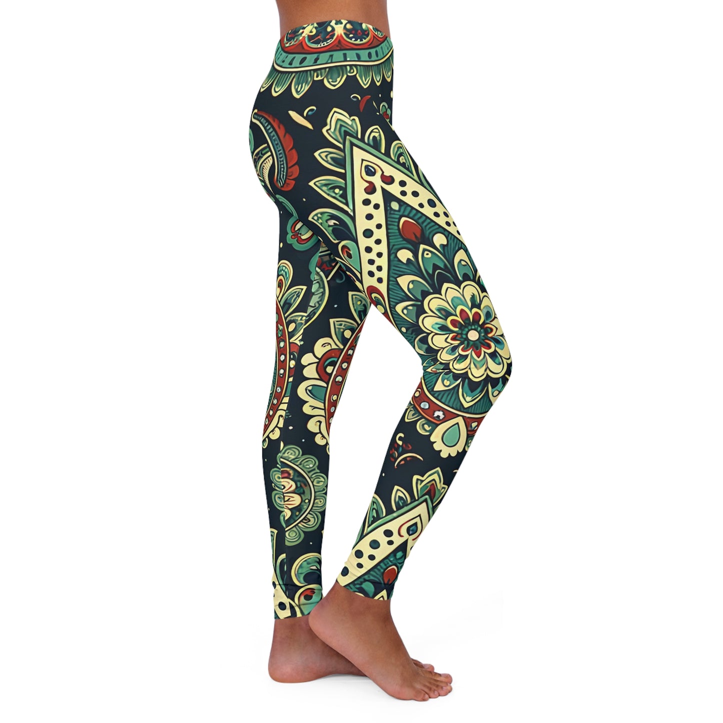 paisley women's casual spandex leggings (aop)