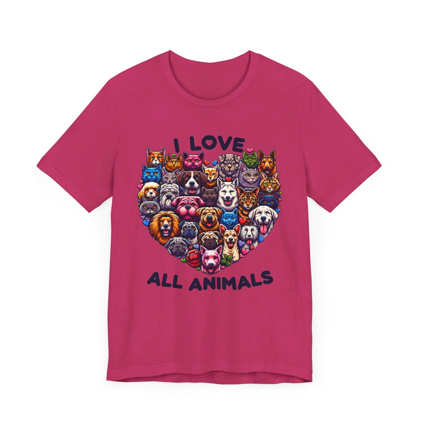 i love all animals unisex jersey short sleeve tee