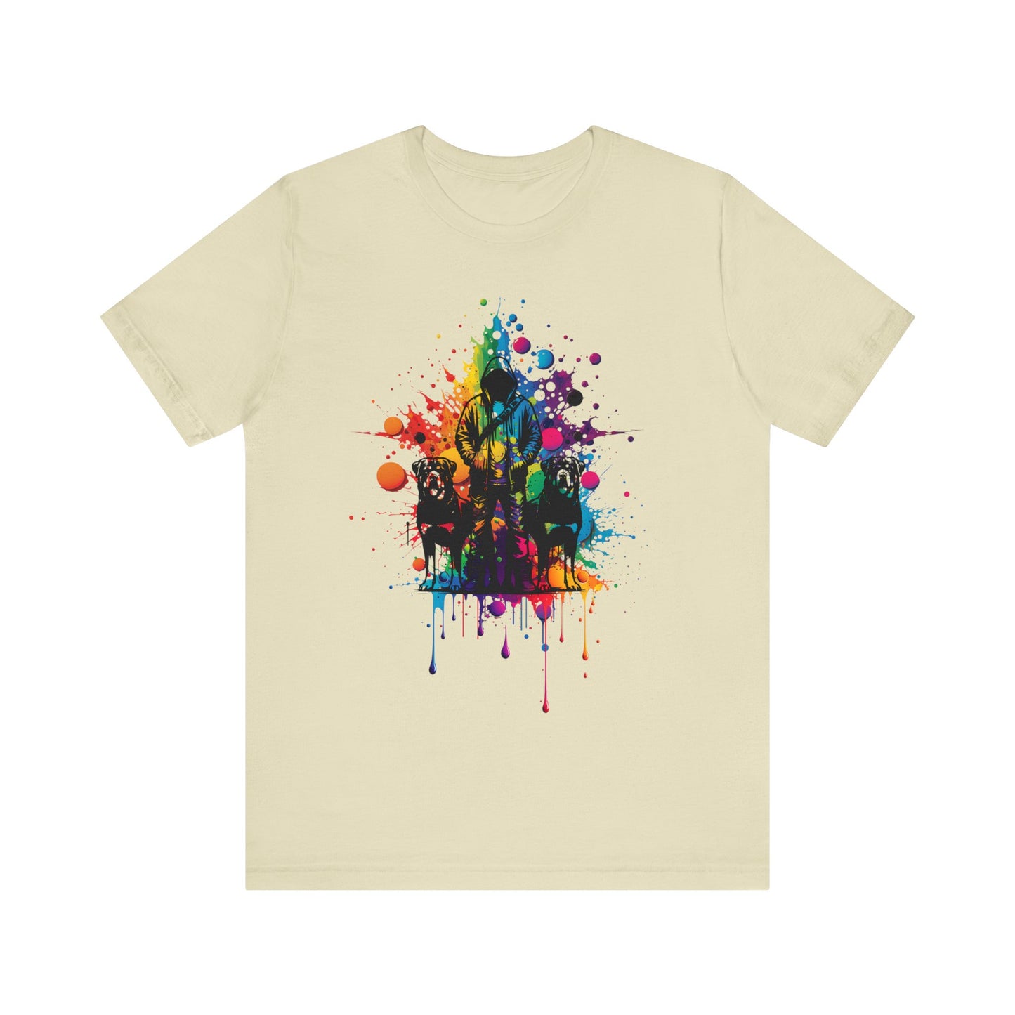 colorful paint splatter t-shirt