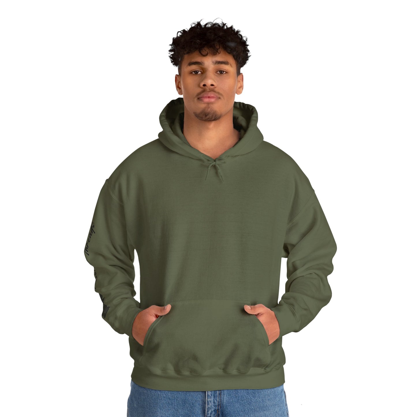 military green hoodie