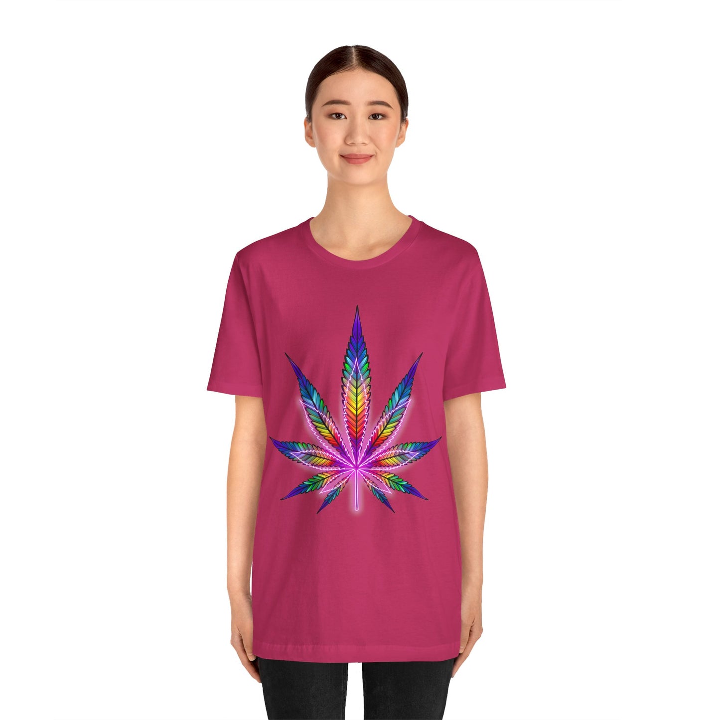 rainbow cannabis leaf t-shirt