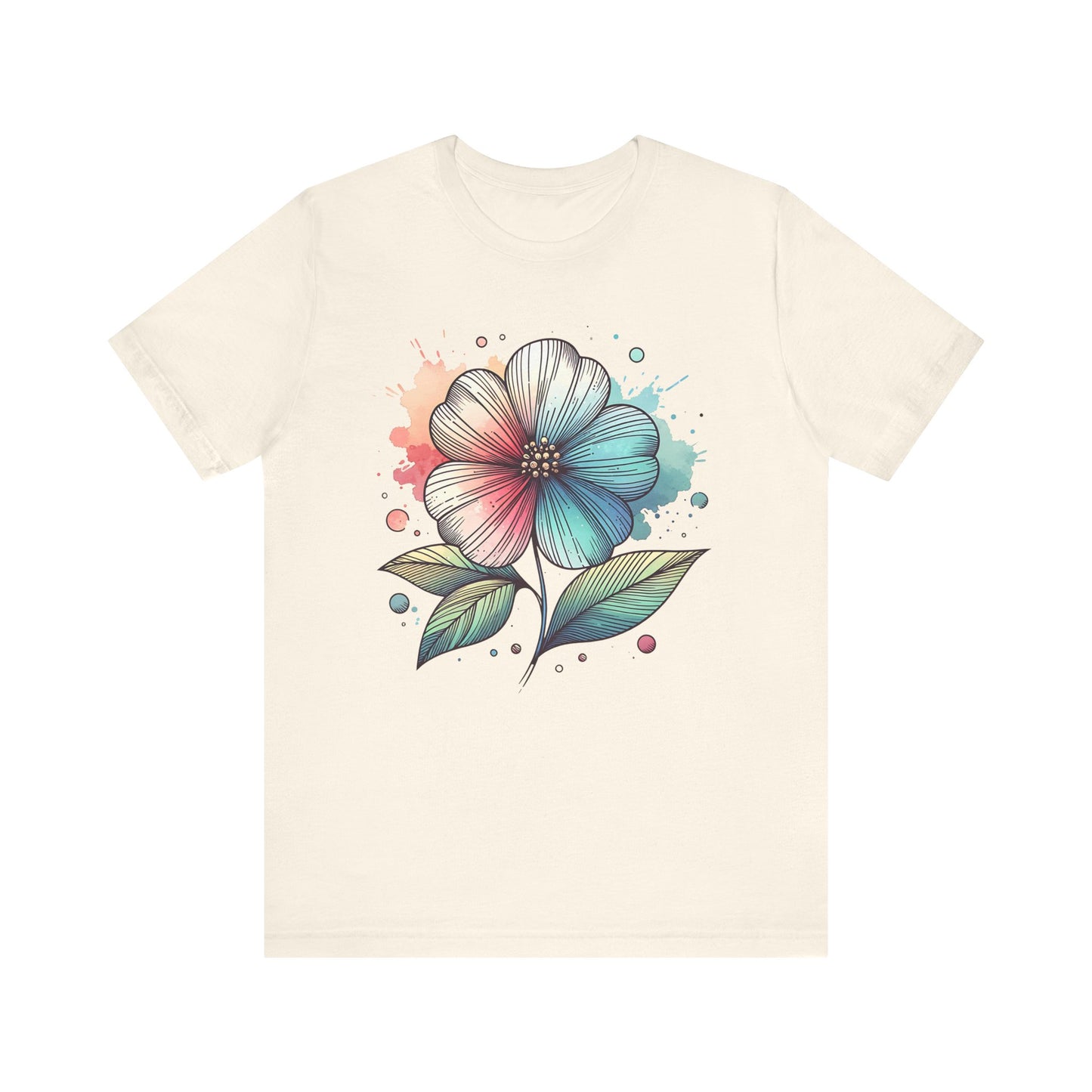 single flower jersey short sleeve tee