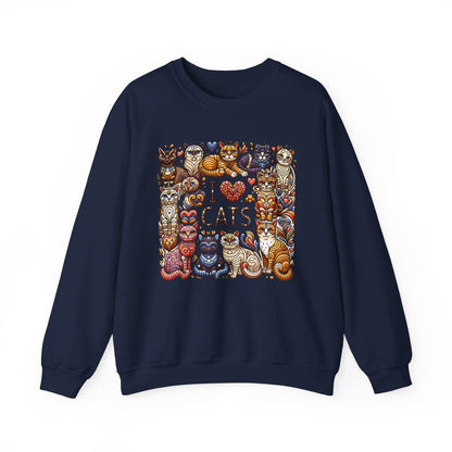 I Love Cat Heavy Blend™ Crewneck Sweatshirt