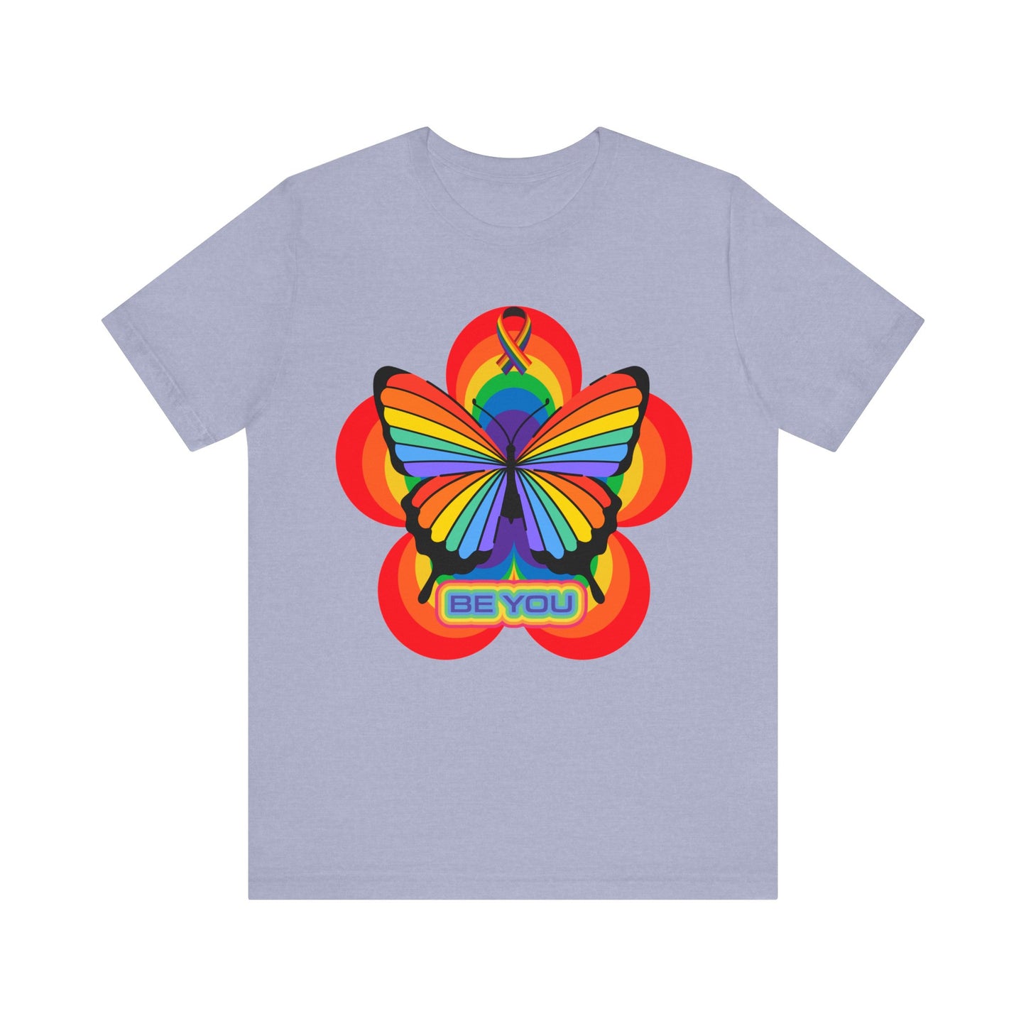 rainbow butterfly unisex t-shirts