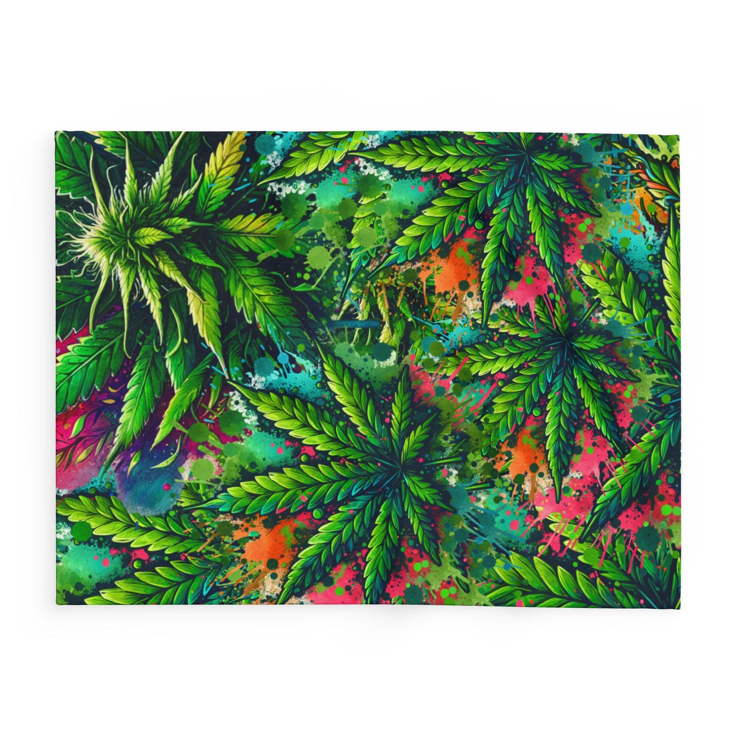 marijuana leaf design fleece