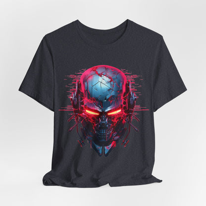 Cyberpunk Skull Cyborg Skeleton Vaporwave Graphic T-Shirt