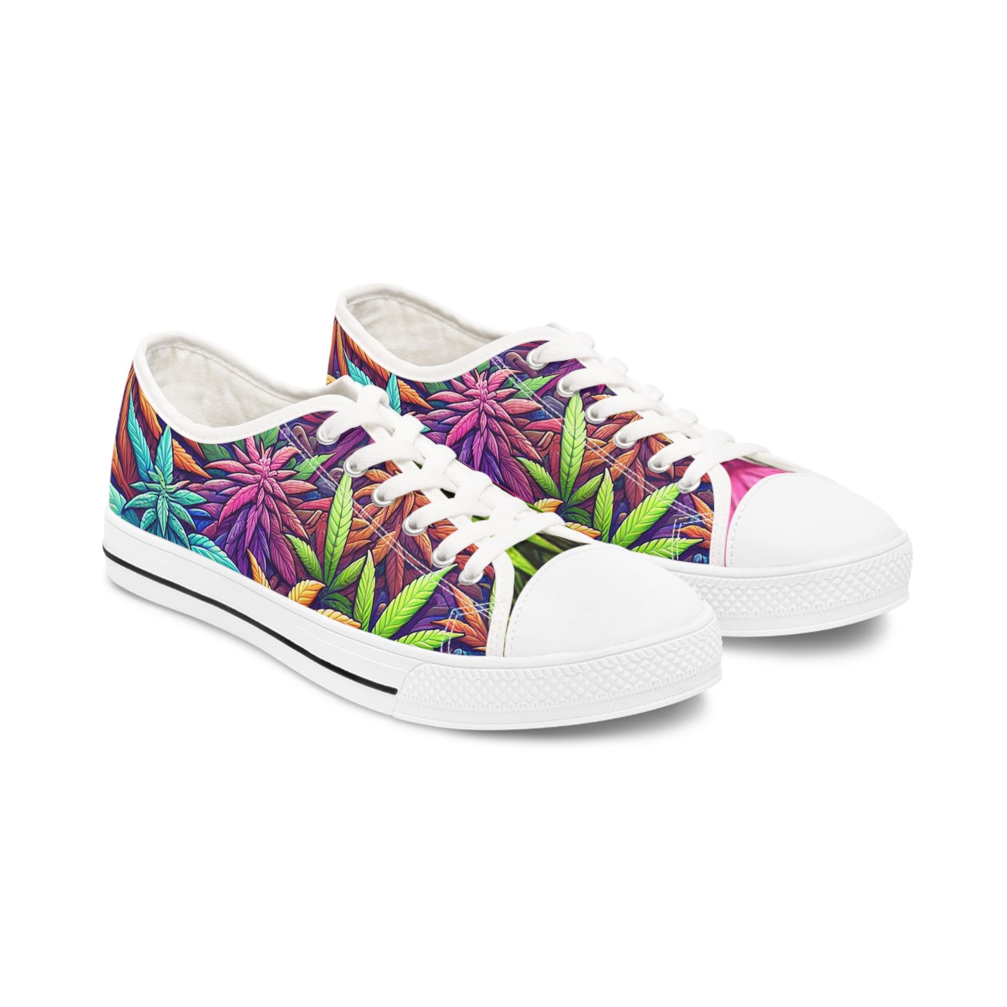 weed leaf low top sneakers