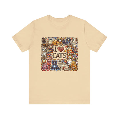 I love Cat Jersey Short Sleeve Unisex Tee