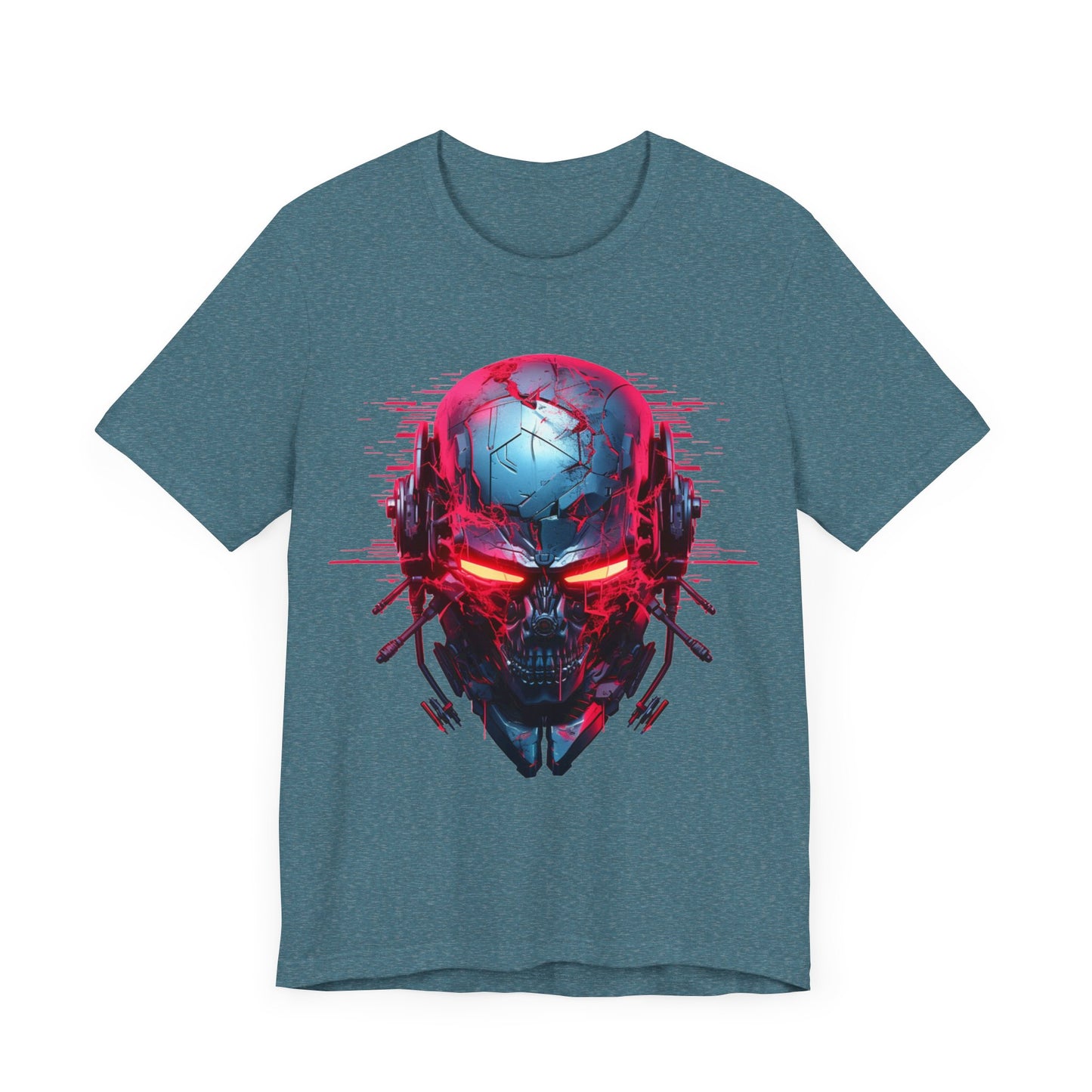 cyberpunk skull cyborg skeleton vaporwave graphic t-shirt