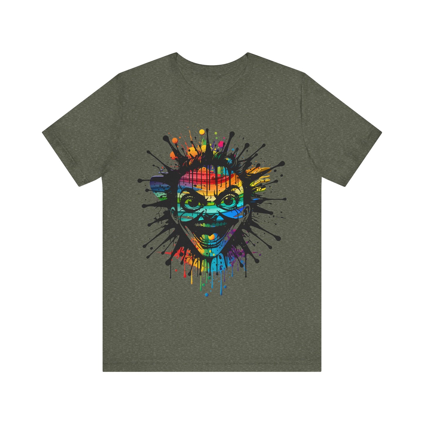 joker faced printed t-shirt