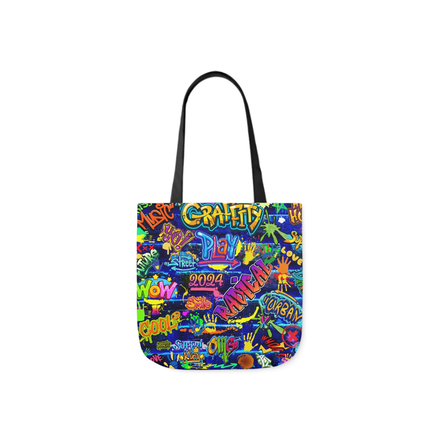 graffiti pattern tote bag