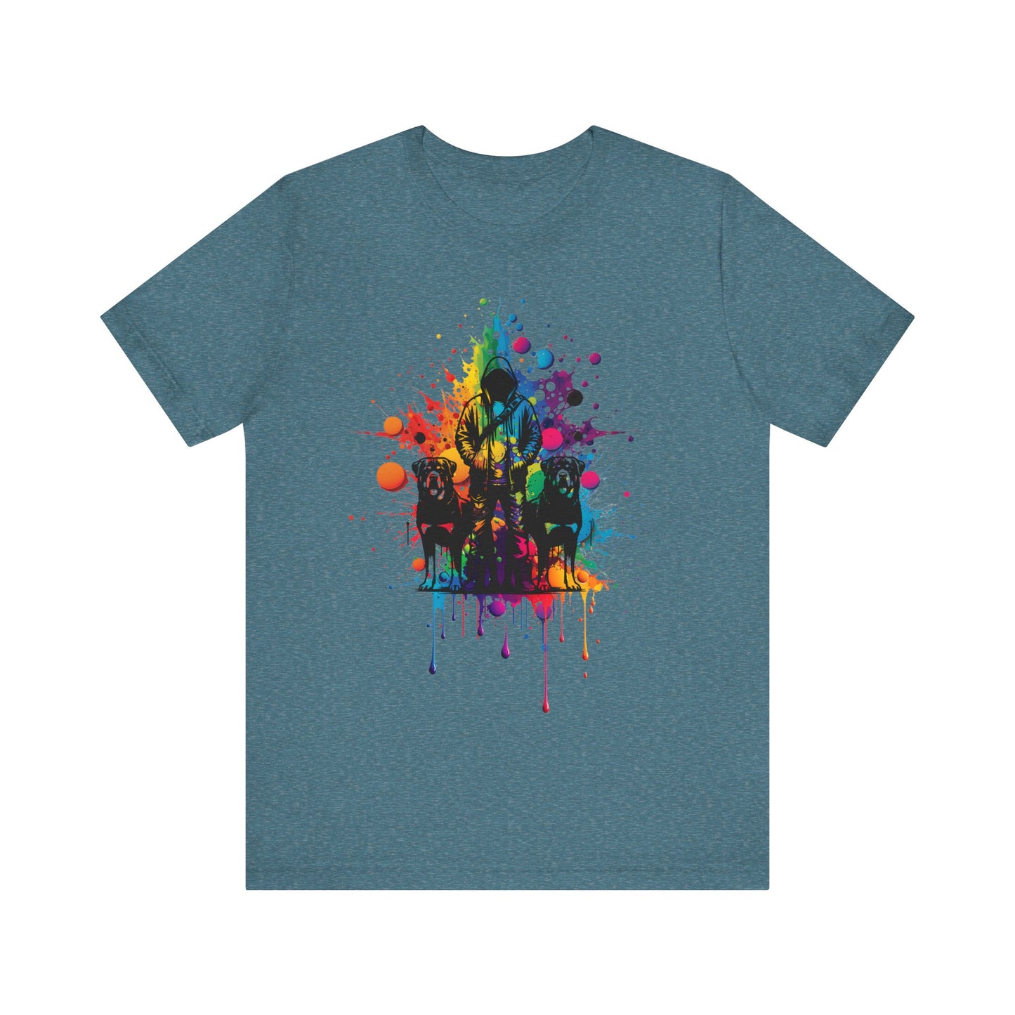 colorful paint splatter t-shirt