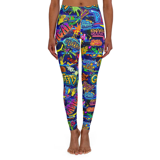 Mix and Match 4 Graffiti Women's Casual Spandex Leggings (AOP)