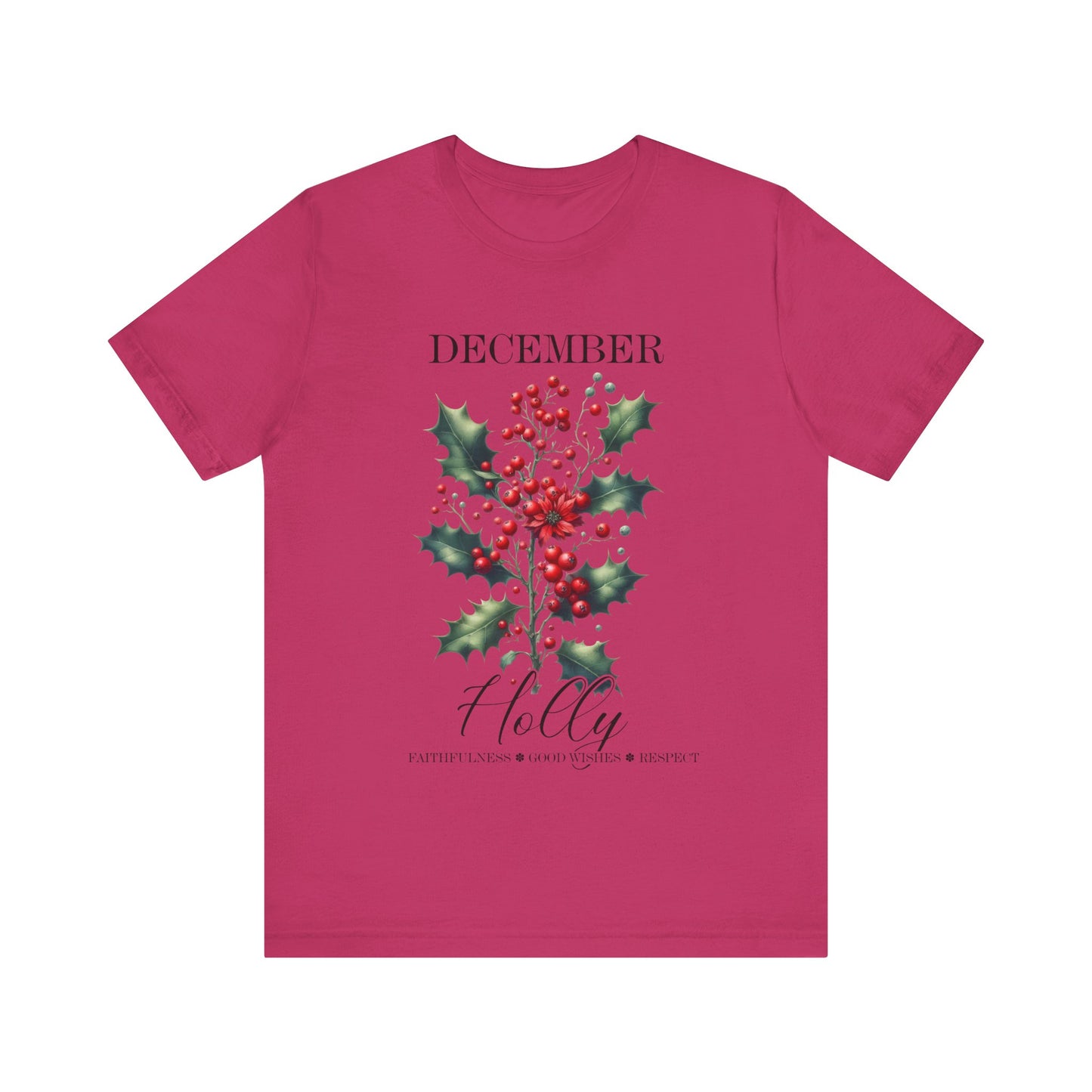 december holly flowers t-shirt