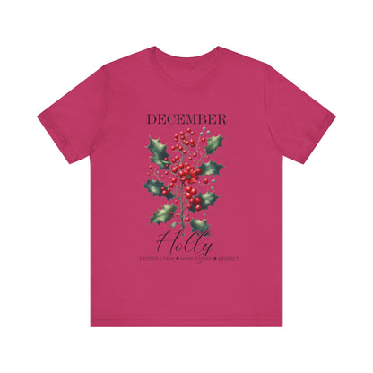 December Holly Flowers T-Shirt