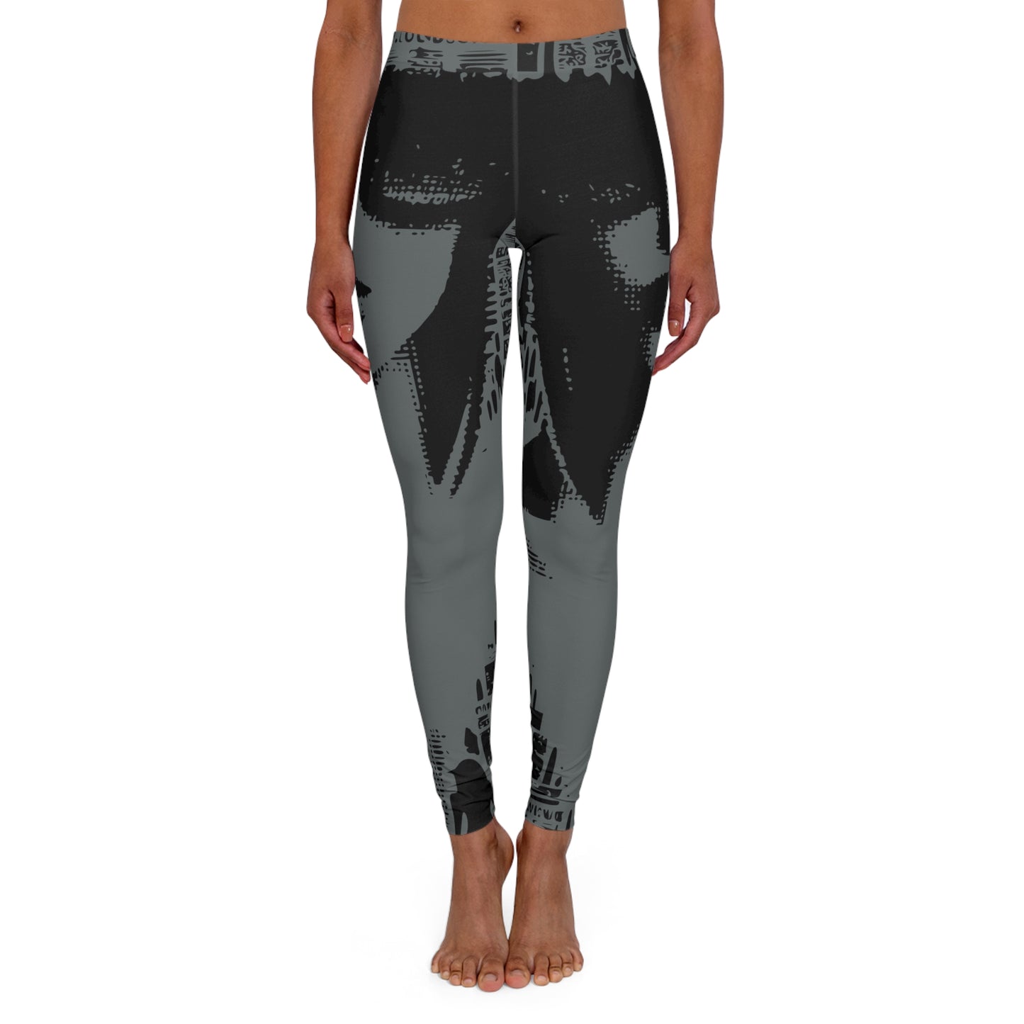 grey girl women's casual spandex leggings (aop)