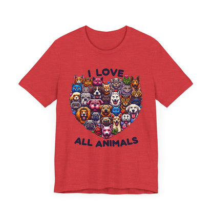 I Love all Animals Unisex Jersey Short Sleeve Tee