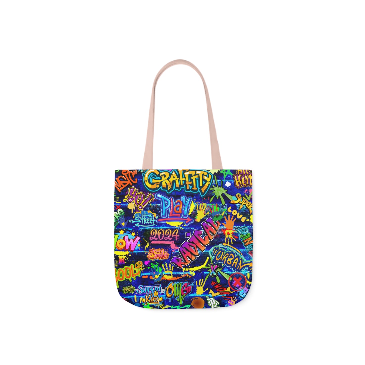 graffiti pattern tote bag