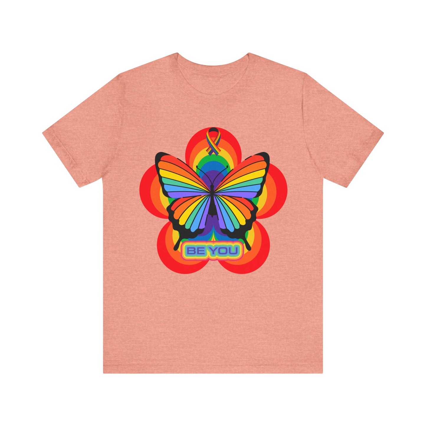 rainbow butterfly unisex t-shirts