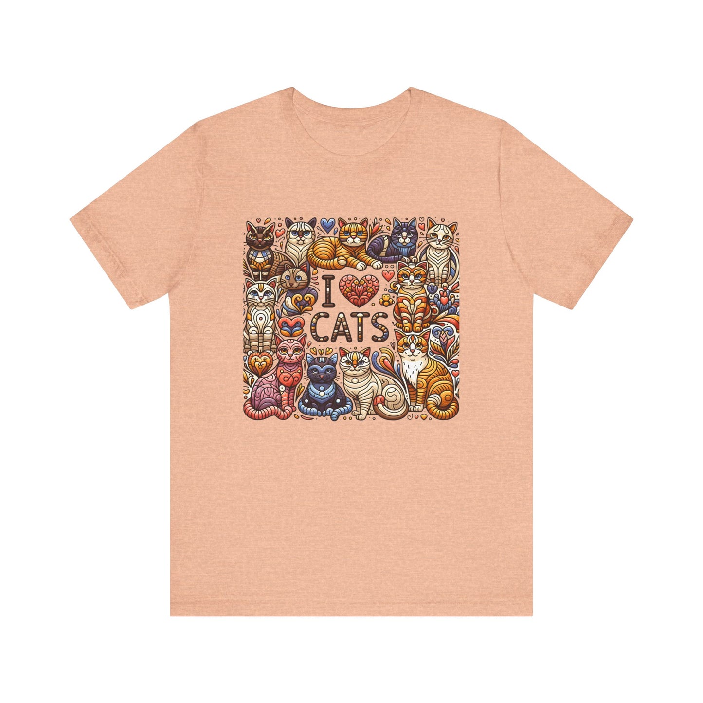 i love cat jersey short sleeve unisex tee