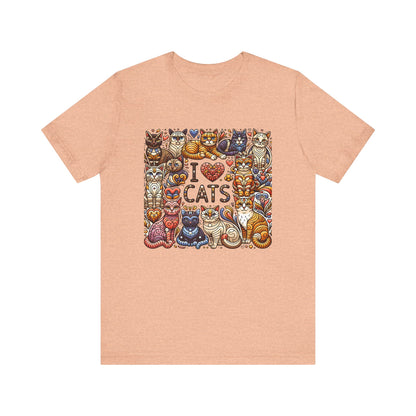 I love Cat Jersey Short Sleeve Unisex Tee