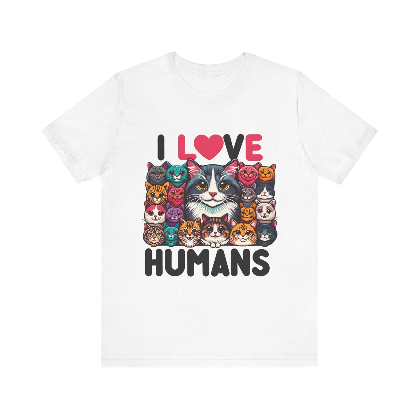 kitty loves humans unisex jersey short sleeve tee