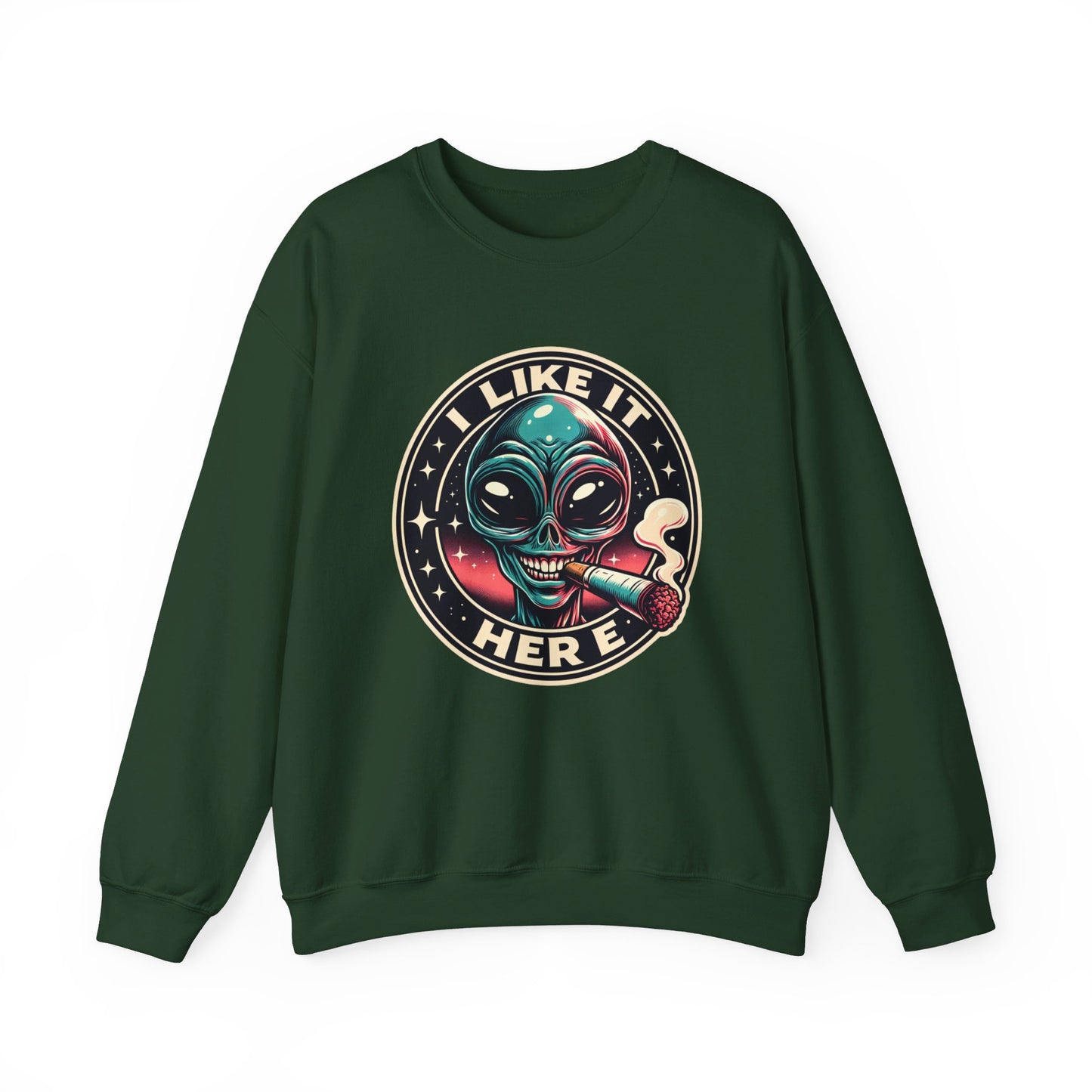 i like it here  heavy blend™ crewneck sweatshirt