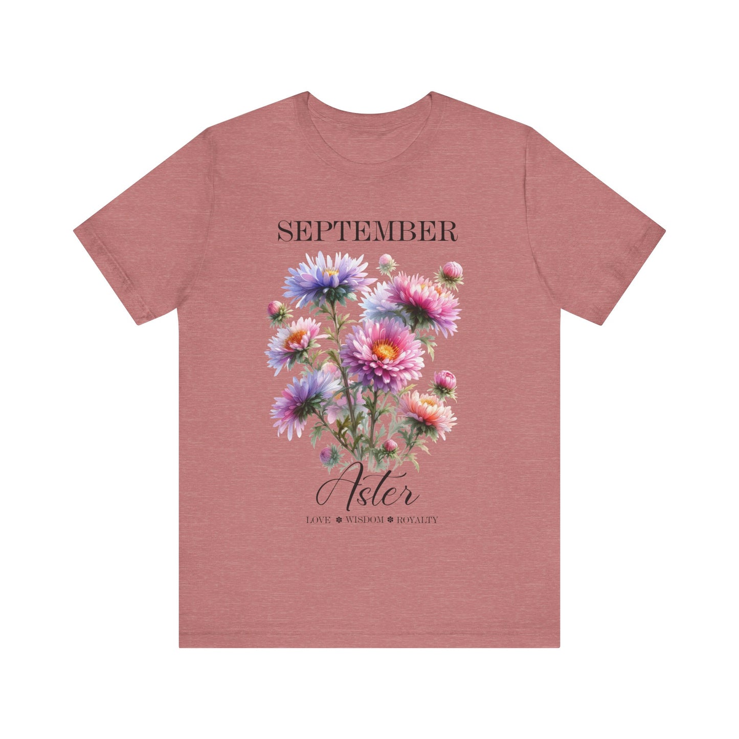 september aster flowers t-shirt