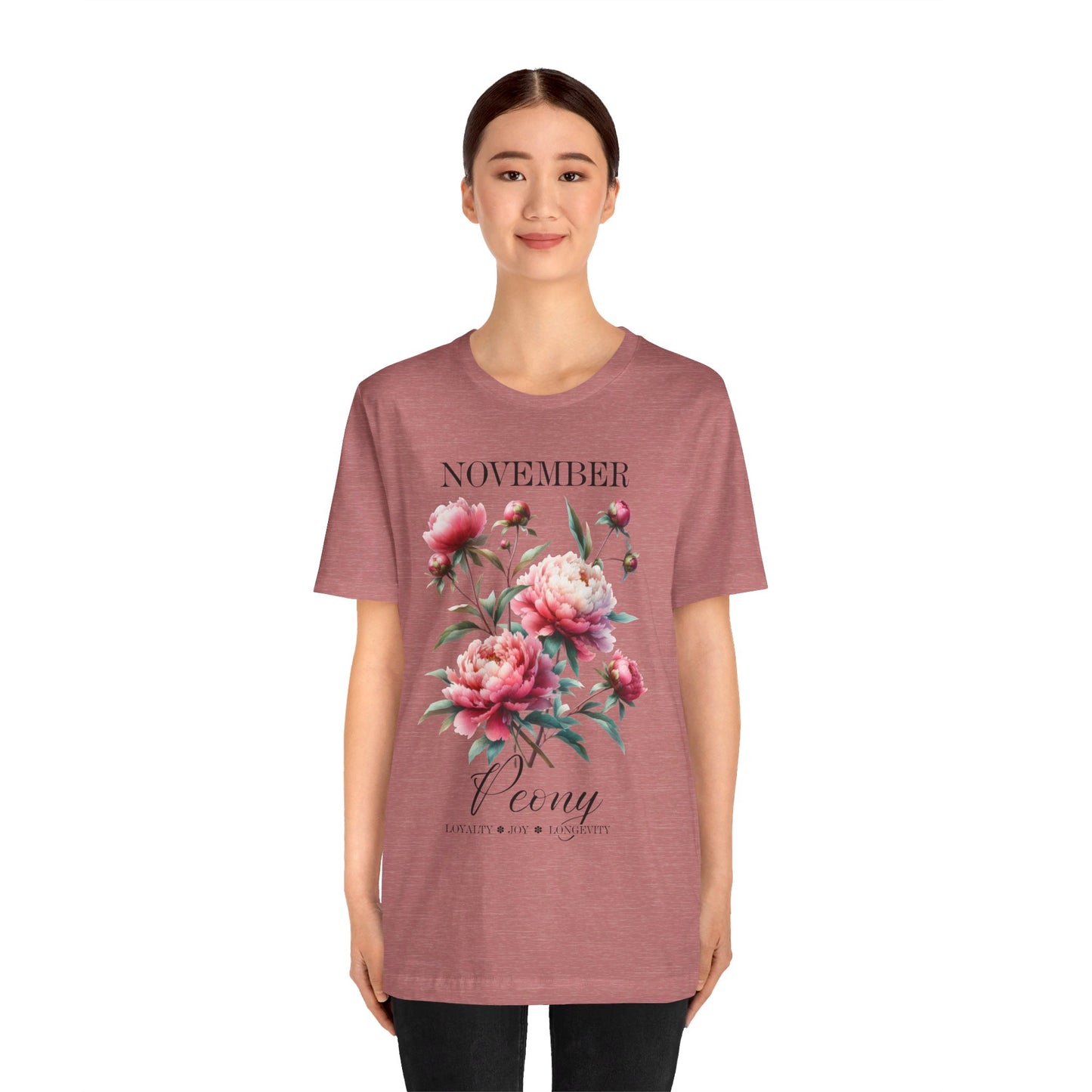 november peony flowers t-shirt