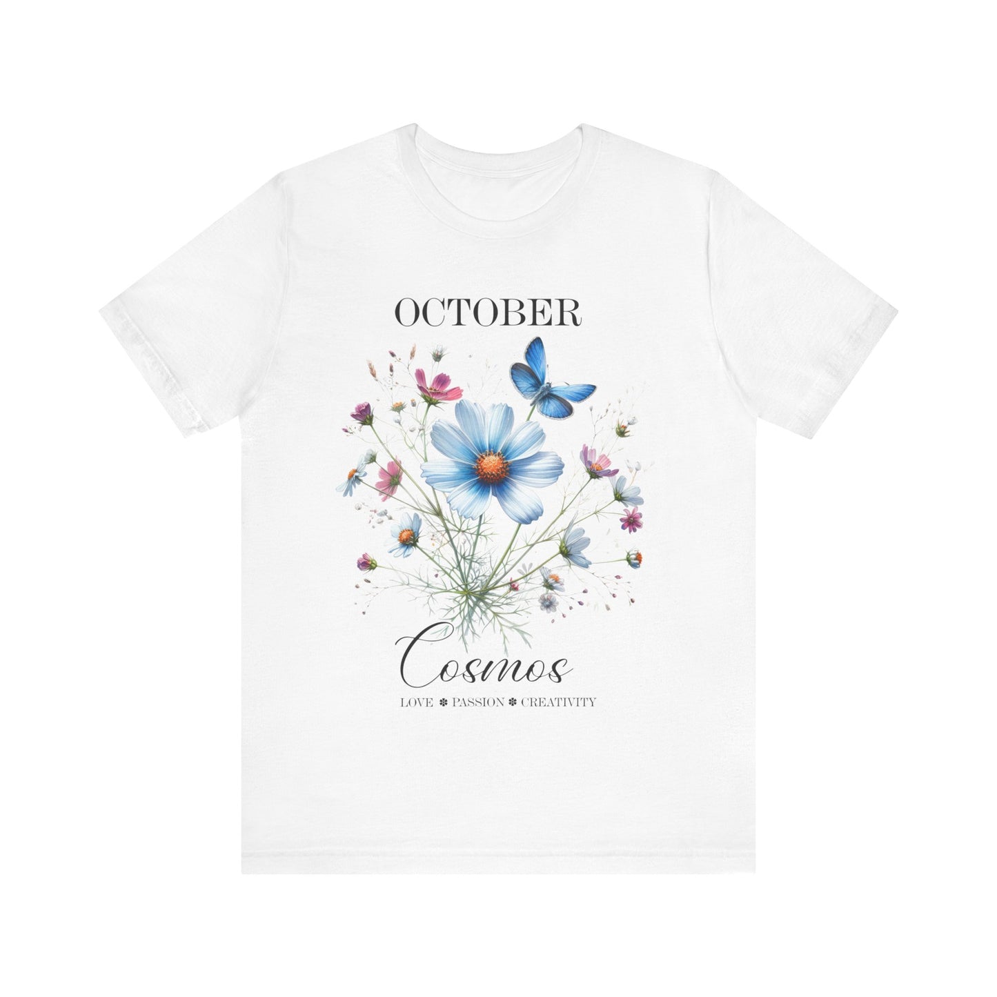 october cosmos flowers t-shirt