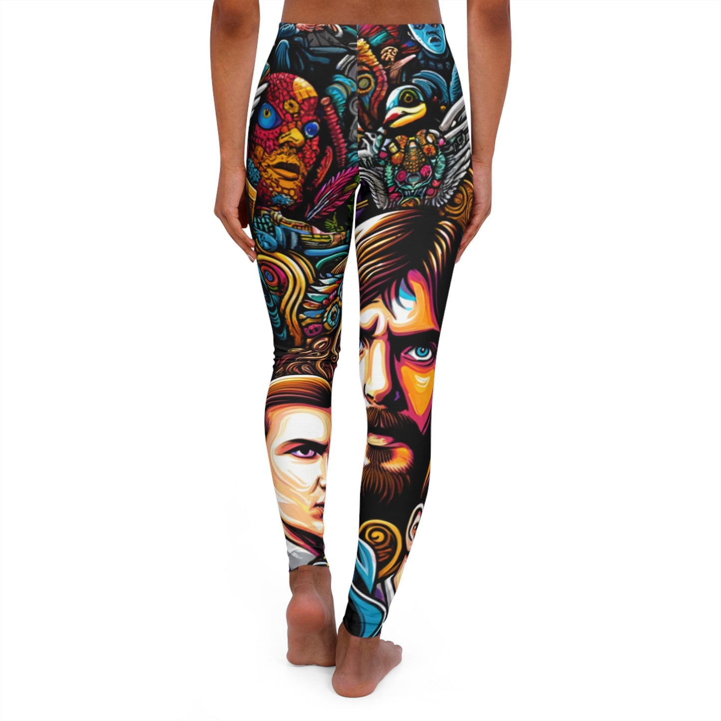 faces 1 women's casual spandex leggings (aop)