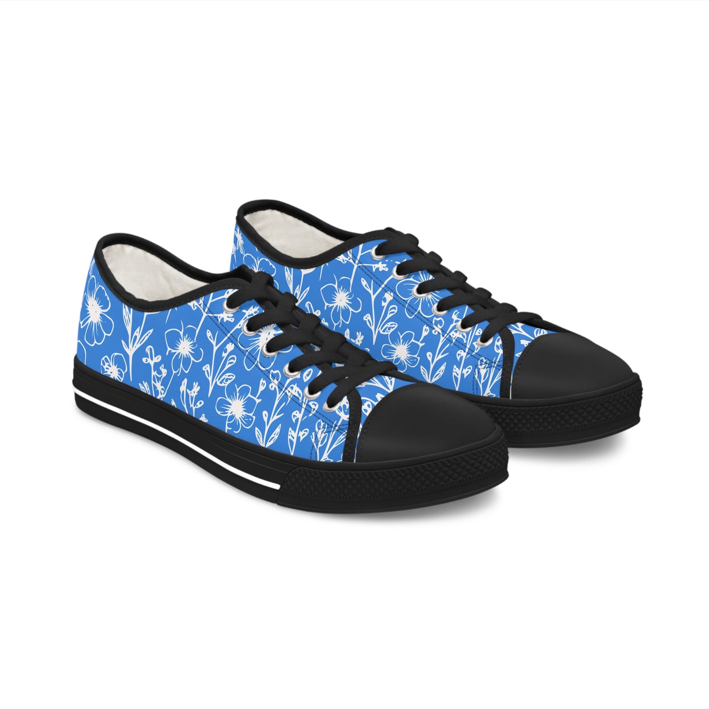 blue and white women's low top sneakers